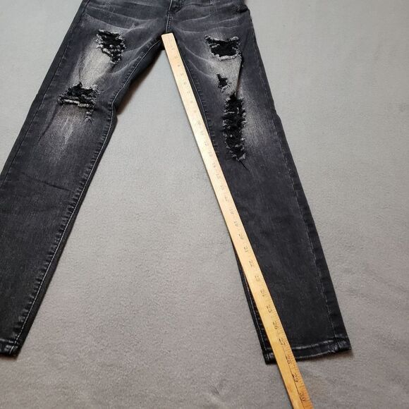 Shein black skinny high waist jeans Distressed - Picture 7 of 9